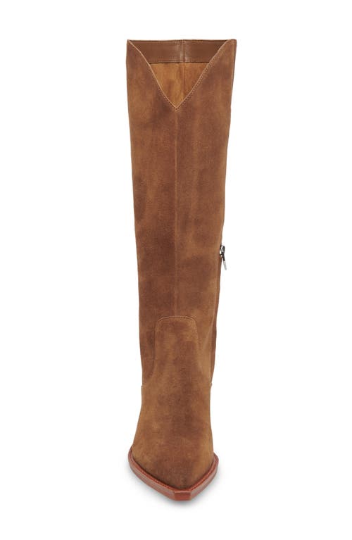 Shop Dolce Vita Raj Pointed Toe Knee High Boot In Brown Suede