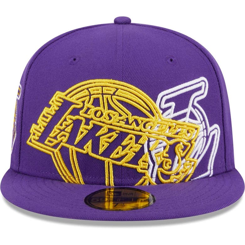 Shop New Era Purple Los Angeles Lakers Game Day Hollow Logo Mashup 59fifty Fitted Hat