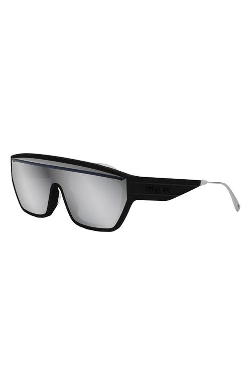 Shop Dior 'club M7u Mask Sunglasses In Matte Black/smoke Mirror