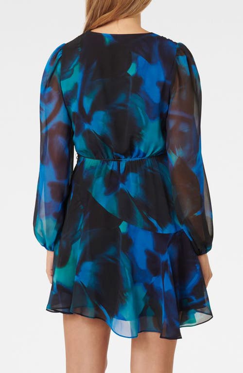 Shop Ever New Tamara Abstract Print Long Sleeve Asymmetric Minidress In Rosalia Floral