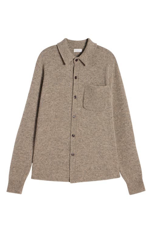 Shop Dries Van Noten Mullins Sweater Knit Shirt In Grey Melange