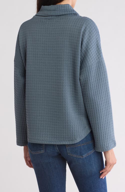MAX STUDIO MAX STUDIO FUNNEL NECK WAFFLE KNIT PULLOVER 