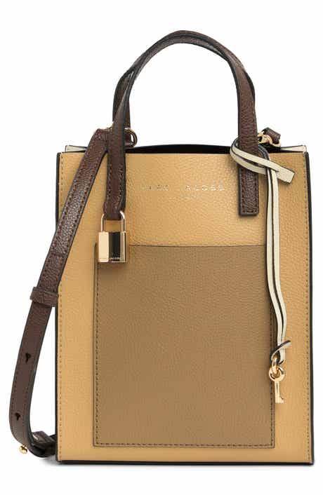 MARC JACOBS Mini Grind Colorblocked Tote Bag, Smoked Almond Multi