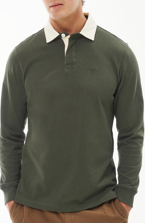 Barbour Howtown Mens Long Sleeve Rugby In Olive