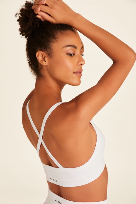 Shop Alala Barre Cami Bra In White