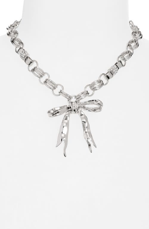 Shop Open Edit Bow Pendant Necklace In Clear- Rhodium