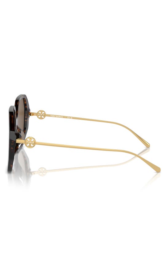 Tory Burch 57mm Irregular Sunglasses In Tortoise