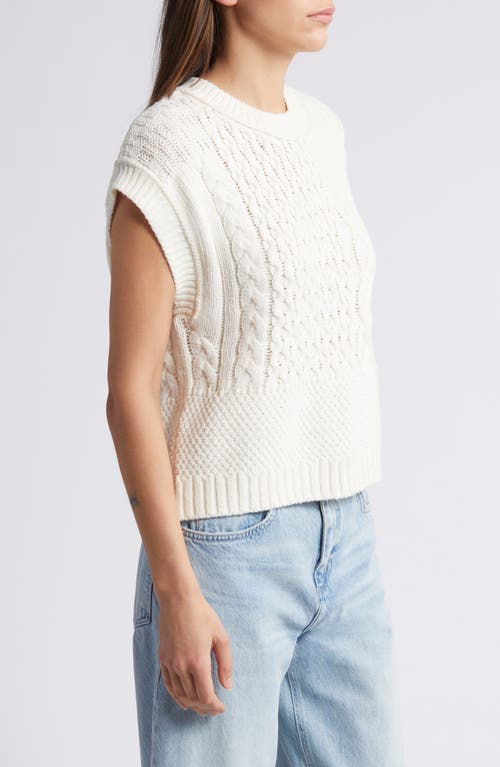 Shop Madewell Patchwork Sweater Vest In Antique Cream