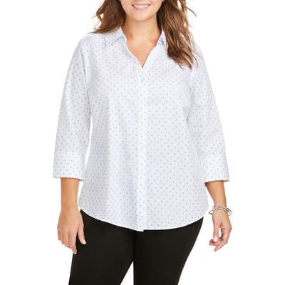 Plus Size Foxcroft Mary Star Dot Shirt