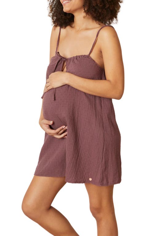 Cache Coeur Organic Cotton Maternity & Nursing Nightgown in Plum