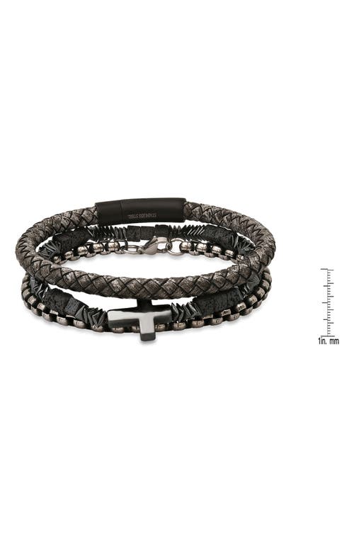 Hmy Jewelry Mens' Mixed Bracelets Set Of 3 In Brown/gunmetal/silver