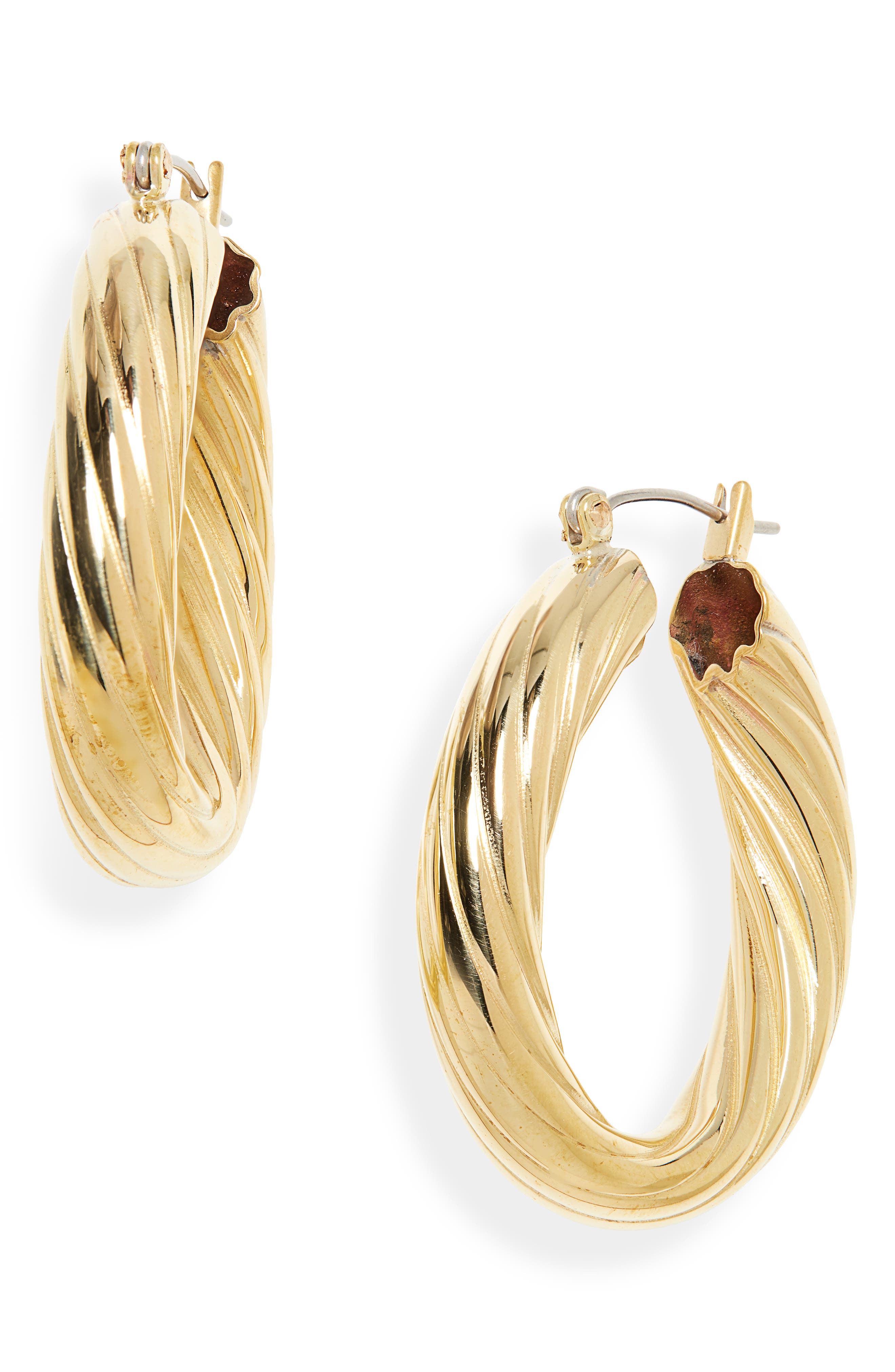 Laura Lombardi Giulia Hoop Earrings in Brass | Smart Closet