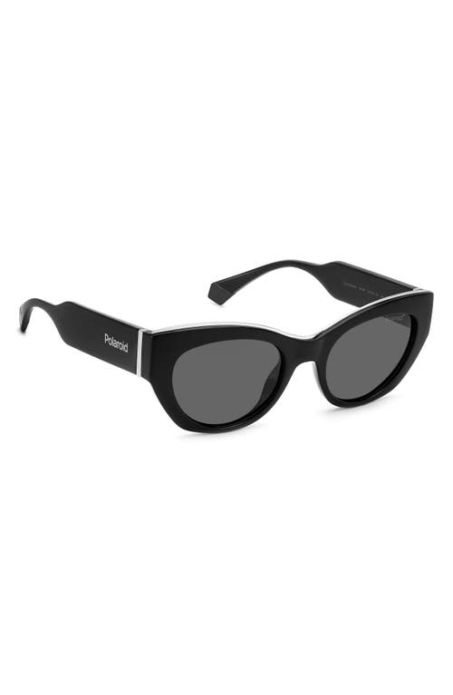 Shop Polaroid 50mm Polarized Cat Eye Sunglasses In Black/gray Polarized