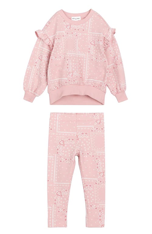 Shop Miles The Label Paisley Print Sweatshirt & Leggings Set In Pink Light