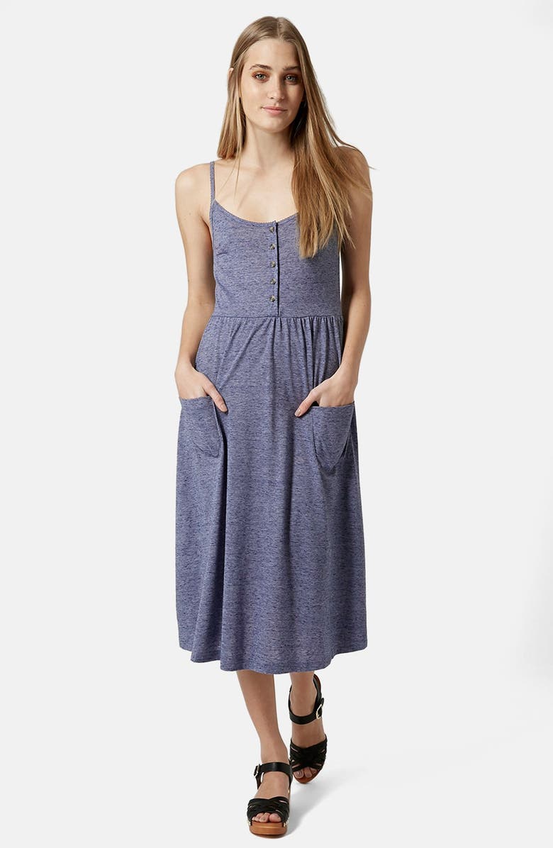 Topshop Strappy Button Front Midi Dress | Nordstrom