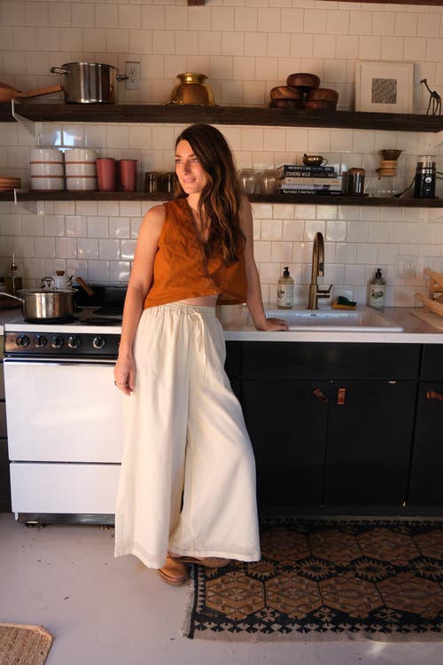 Shop World Of Crow Wide-legged Relaxed Pants In White