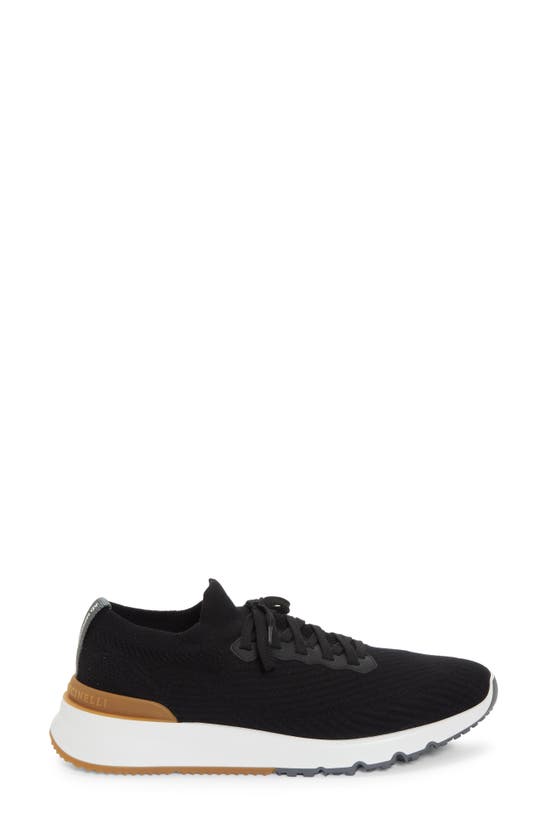 Shop Brunello Cucinelli Knit Sneaker In Black