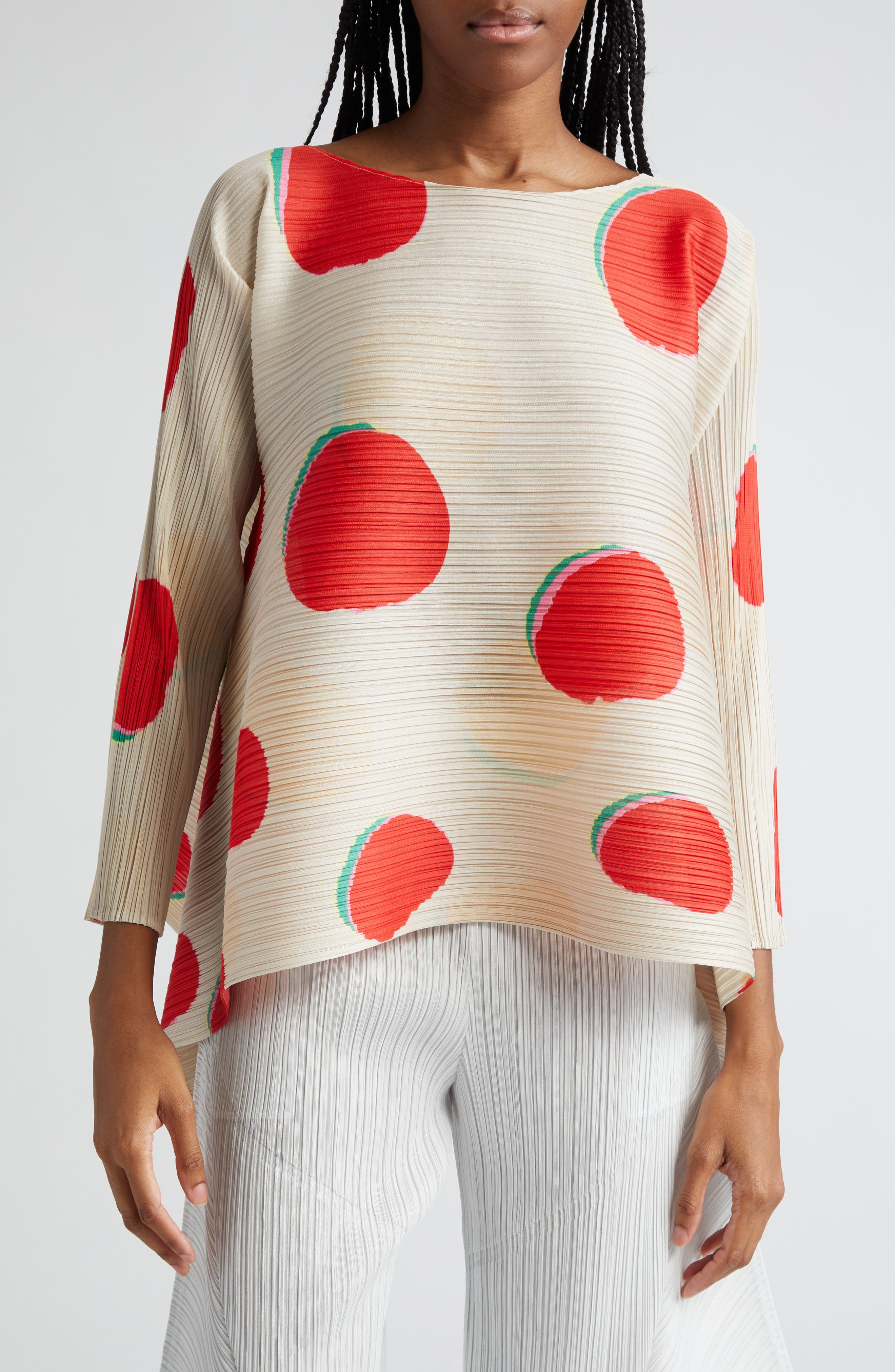 Pleats Please Issey Miyake Bean Dots Pleated Top | Nordstrom