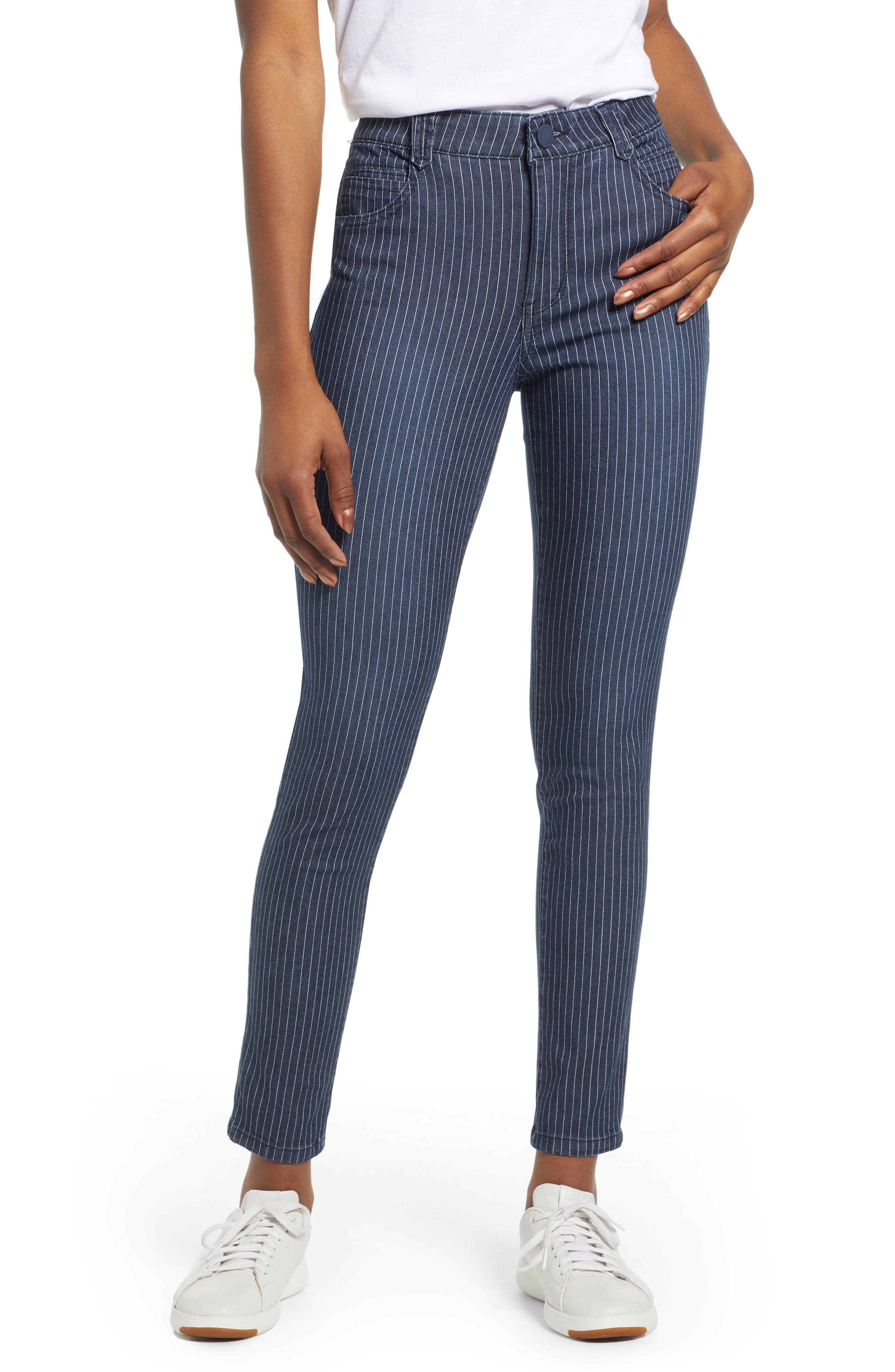Petite Women's Wit & Wisdom Ab-Solution Stripe High Waist Crop Skinny Jeans Petite Women's Wit & Wisdom Ab-Solution Stripe High Waist Crop Skinny Jeans
