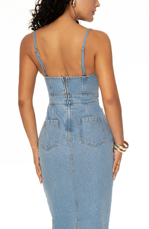 Shop Jluxlabel Celene Denim Maxi Dress In Blue