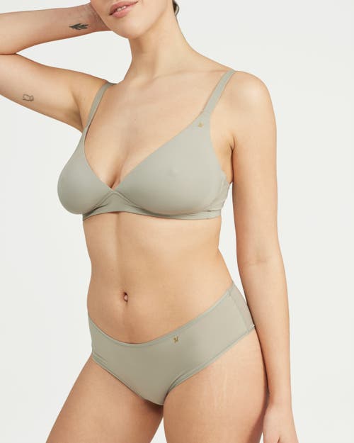 Nudea The Stretch Mid Rise Bikini Brief In Sage Green