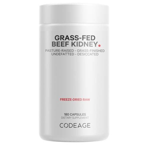 Codeage Grass-Fed Beef Kidney, Grass-Finished, Pasture-Raised, Non-Defatted Glandular Supplement, 180 ct in White at Nordstrom