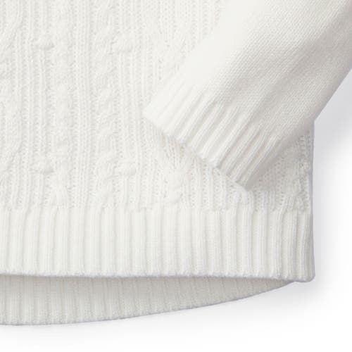 Hope & Henry Girls' Cable Button Sweater, Kids In White