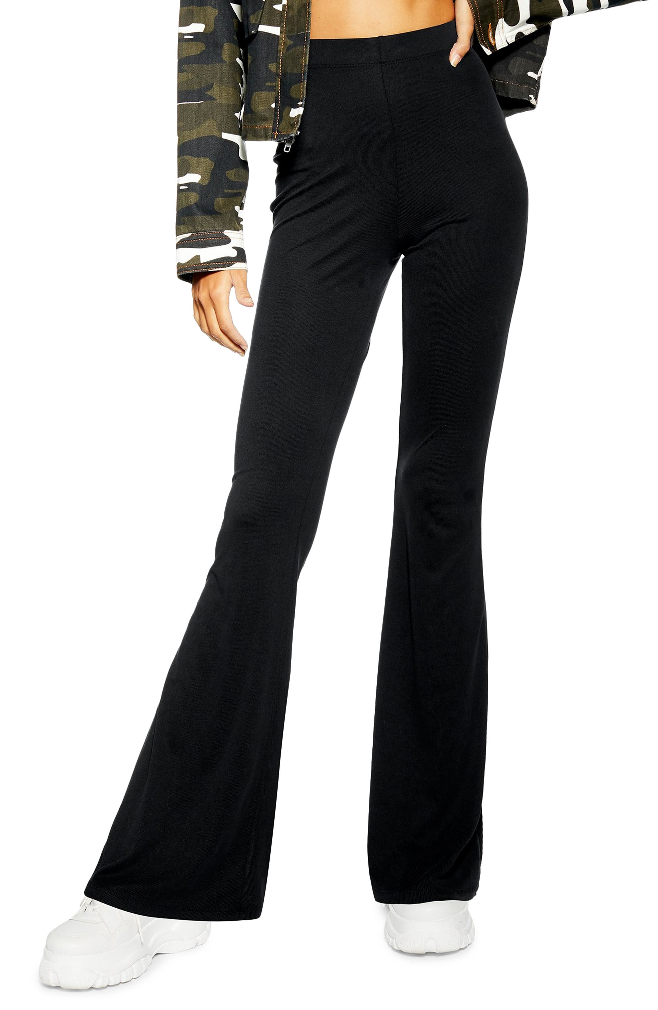 Topshop Cupro Knit Flare Pants, US (fits like 6-8) - Black