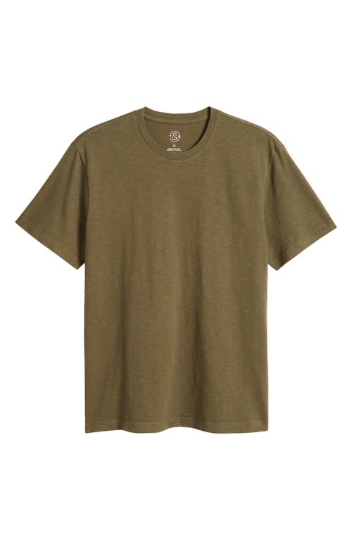 Shop Treasure & Bond Slub Jersey Crewneck T-shirt In Olive Night