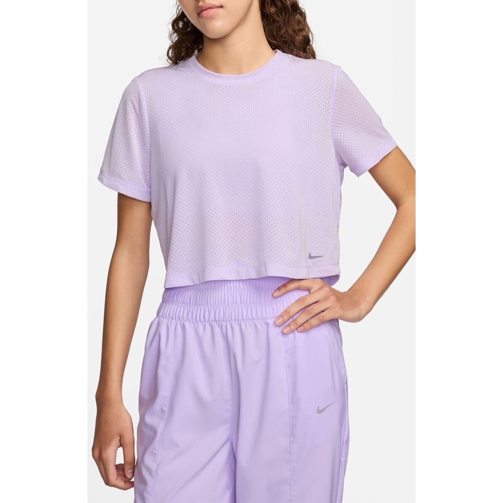 Nike One Classic Breathe Dri-fit T-shirt In Lilac Bloom/black