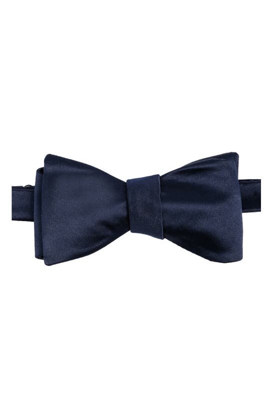 Shop Construct Solid Satin Bow Tie In Ink