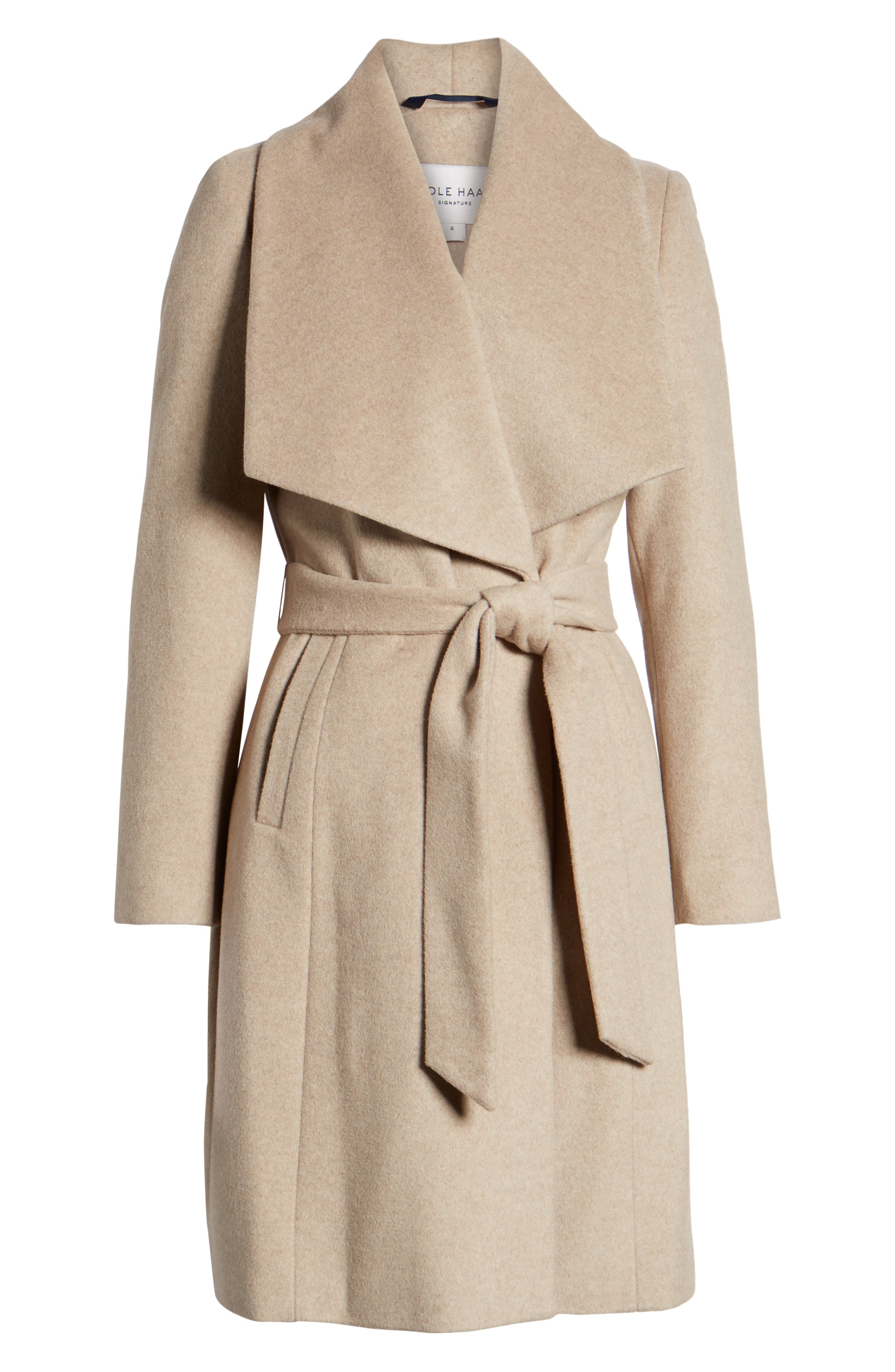 slick wool blend wrap coat cole haan signature