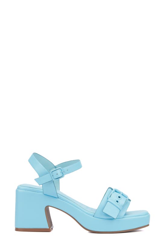 Shop Olivia Miller Slay Block Heel Sandal In Light Blue