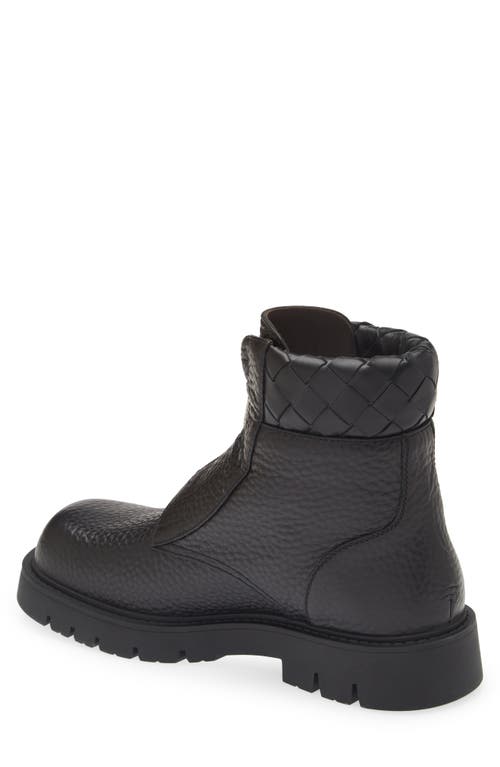 Shop Bottega Veneta Haddock Lug Sole Boot In 1001 Black/black