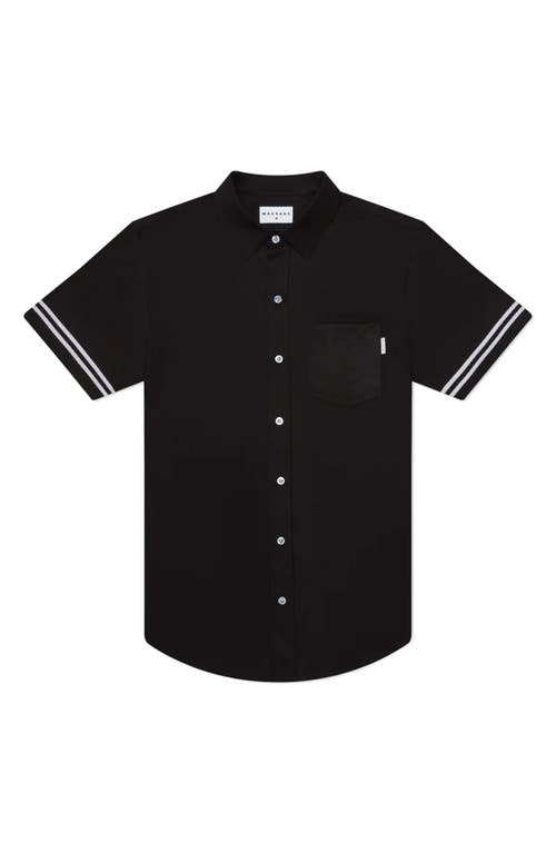 Tailored Fit Black Game Waterproof Short Sleeve Performance Button-Up Shirt