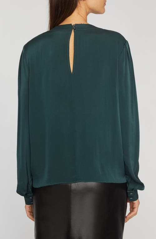 Shop Elie Tahari The Bethany Stretch Silk Blouse In Juniper