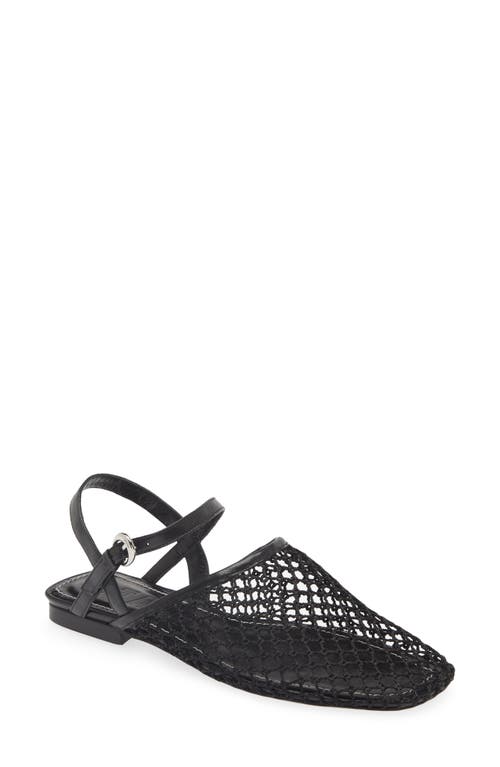 Shop Staud Rete Slingback Flat In Black Netting