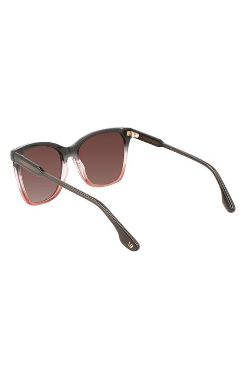 Shop Victoria Beckham Guilloché 56mm Gradient Rectangular Sunglasses In Grey/rose/caramel