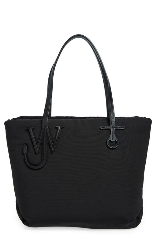 Jw Anderson Puffy Anchor Shopping Bag With Top Handles In Black
