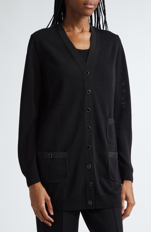 Lafayette 148 New York Three-pocket Long Cardigan In Black