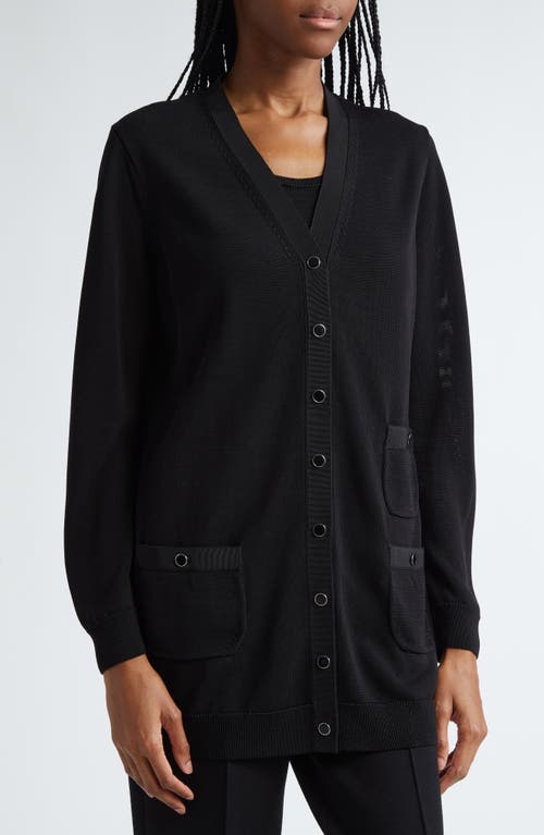 Shop Lafayette 148 New York Three-pocket Long Cardigan In Black