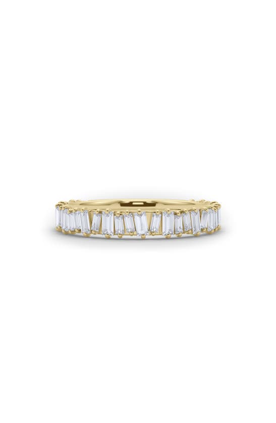 Hautecarat Lab Created Baguette Diamond Band Ring In 18k Yellow Gold