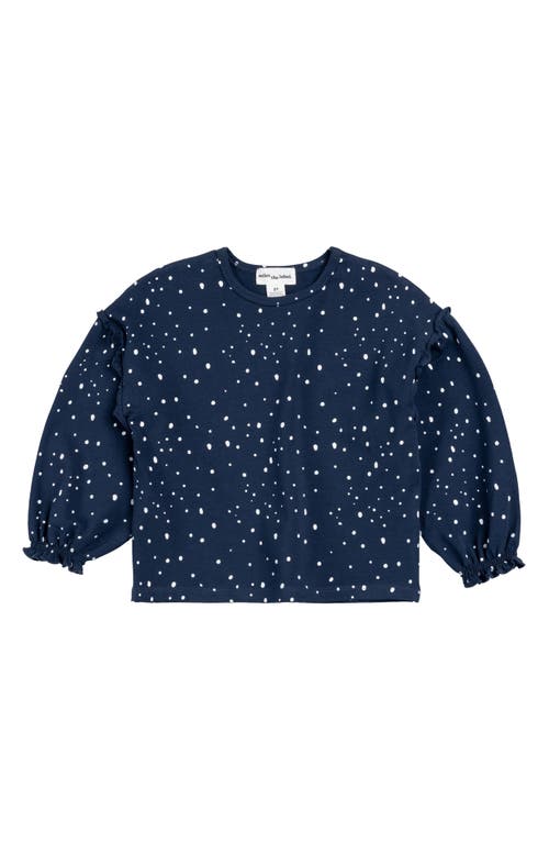 Shop Miles The Label Snow Print Jersey Sweatshirt & Leggings Set In Navy