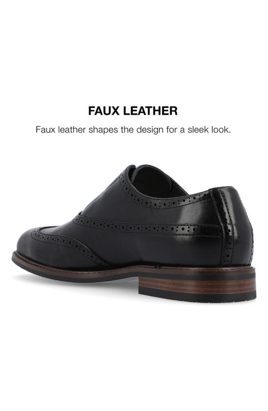 Vance Co. Nikola Tru Comfort Wingtip Slip-on Oxford In Black