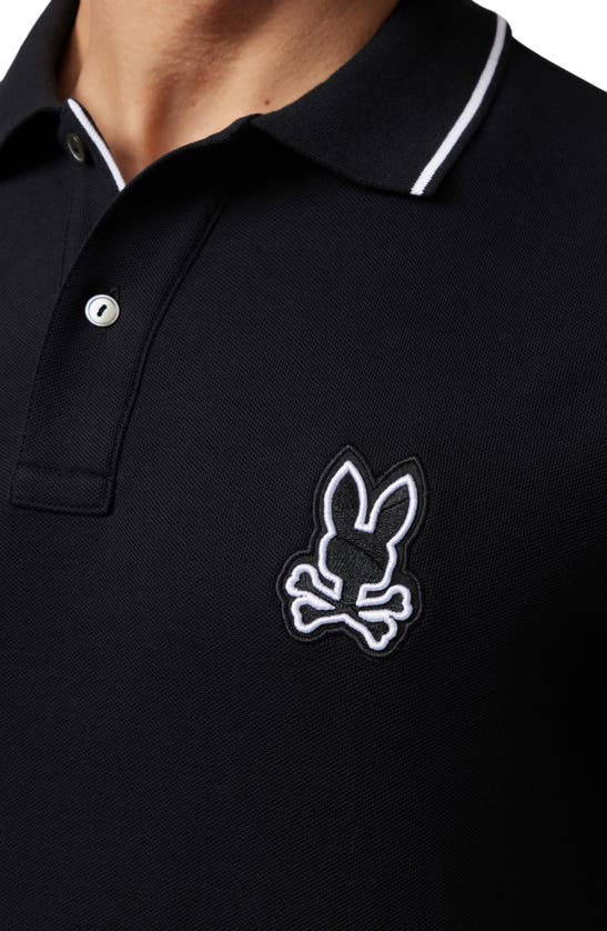 Shop Psycho Bunny Lenox Tipped Piqué Polo In Black