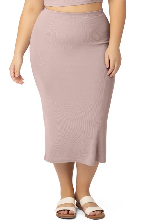 Ribbed Maternity Skirt in Lilac Stone