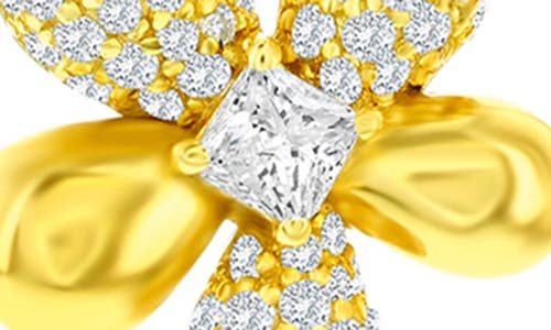 Simona Cubic Zirconia Flower Pendant Necklace In Gold