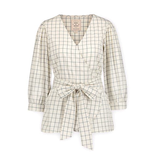 HOPE & HENRY PUFF SLEEVE WRAP TOP 