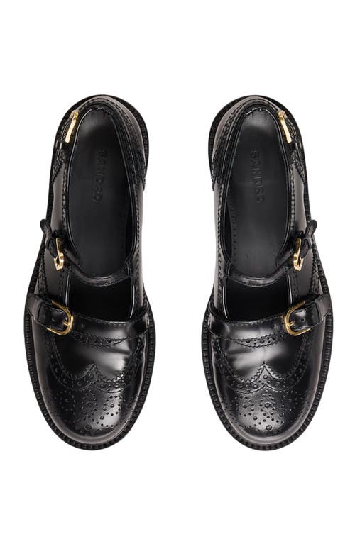 Shop Sandro Multi-buckle Open Derbies In Black