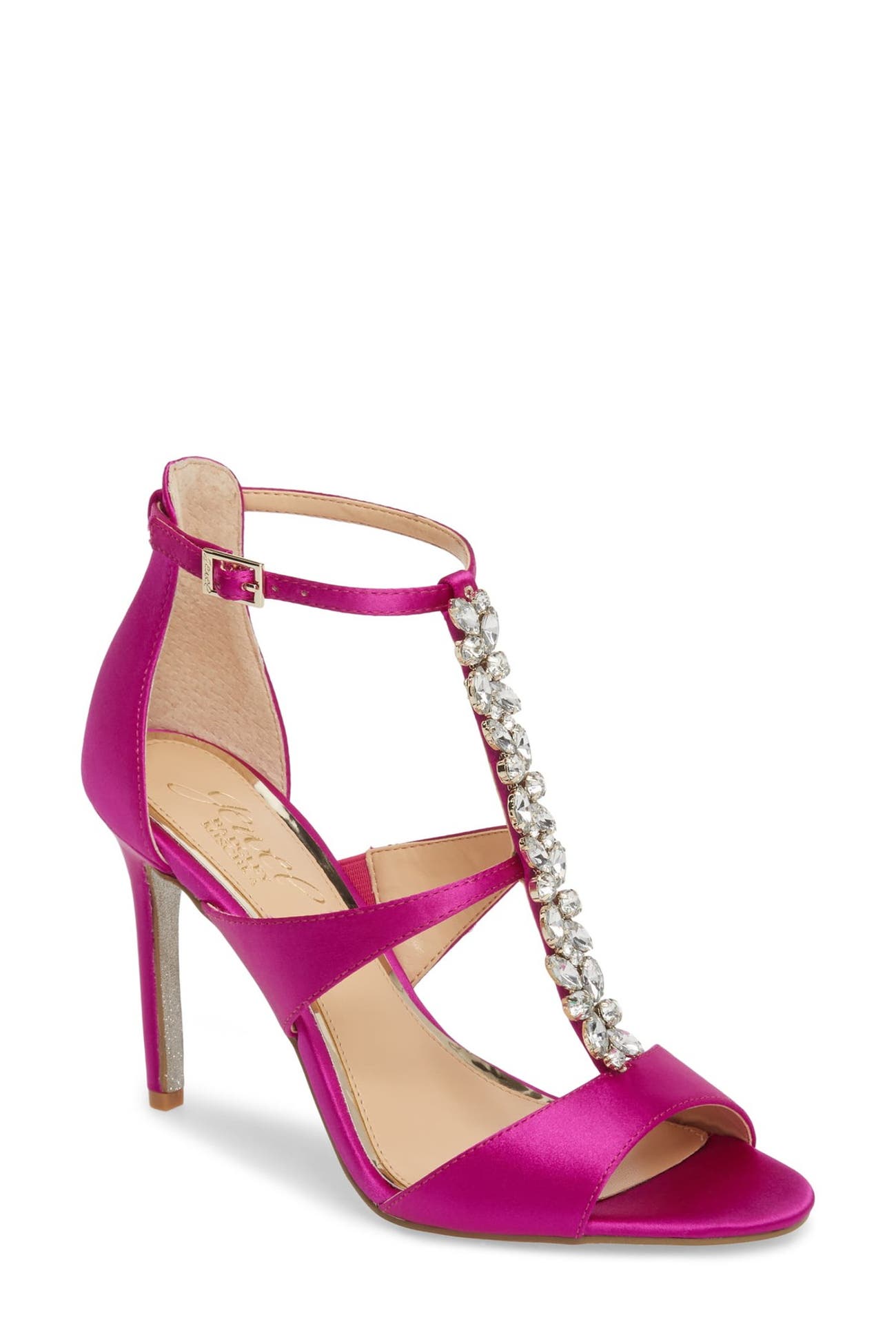 badgley mischka edge crystal embellished flat